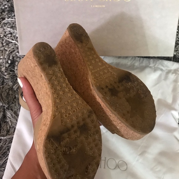 Jimmy Choo T strap Wedge Sandals - Picture 6 of 8